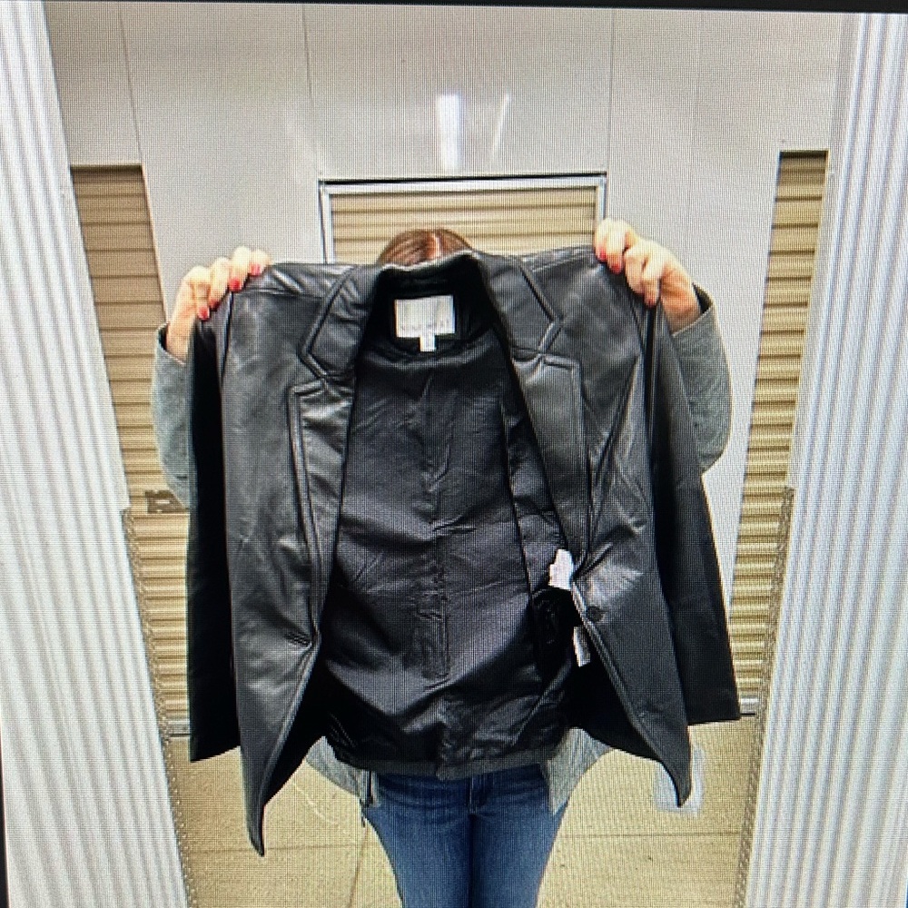 Nine West - Black Leather Jacket XL- D11820*NEW*